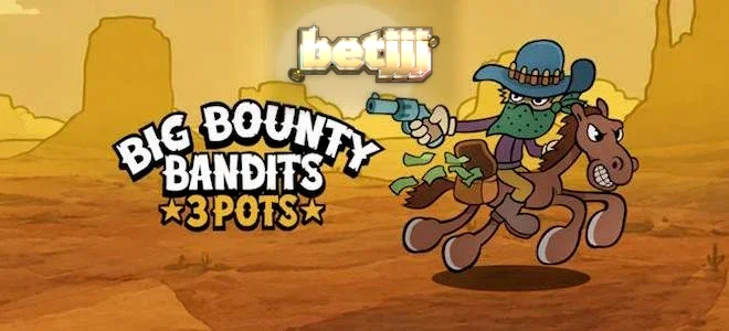 Cena vibrante do jogo de slot Big Bounty Bandits: 3 Pots com elementos do Velho Oeste