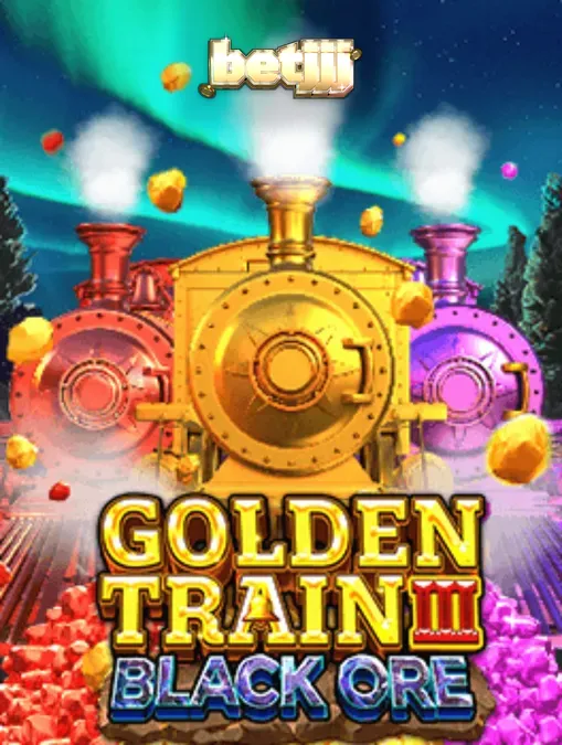 Interface do jogo Golden Train III: Black Ore com trilhos e minérios brilhantes